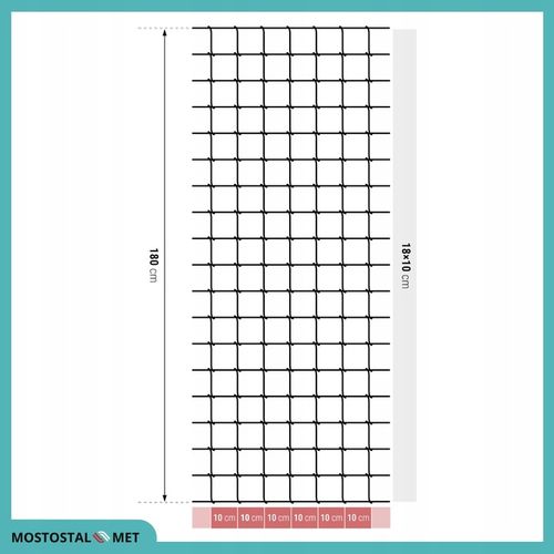 SIATKA LEŚNA ogrodzeniowa 180/19/10L 25mb oczka KWADRATY 10x10 GĘSTA gratis na Arena.pl