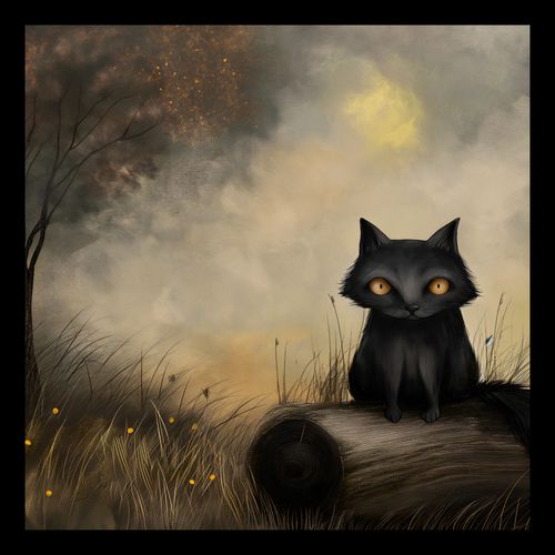 Plakat 30x30cm Czarny Kot na Arena.pl