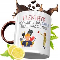 Kubek Bordowy Dla Elektryka Na Urodziny Prezent Z Nadrukiem Ze Zdjęciem