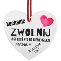 Zawieszka do samochodu Kochanie zwolnij z nadrukiem walentynki