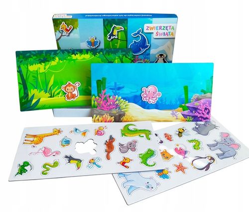 Zwierzęta Świata magnes układanka magnetyczna 81 szt na Arena.pl