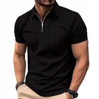 Męska koszulka polo elegancka casualowa na lato zasuwana męska polówka