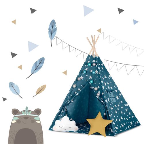 Namiot tipi dla dzieci ze światełkami Nukido - niebieski na Arena.pl