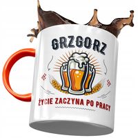 Kubek Pomarańczowy Dla Grzegorza Grześka Prezent Z Nadrukiem Ze Zdjęciem