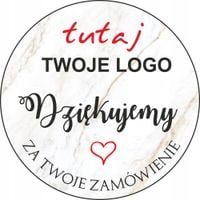 naklejki DZIĘKUJEMY ZA ZAMÓWIENIE z LOGO 100szt