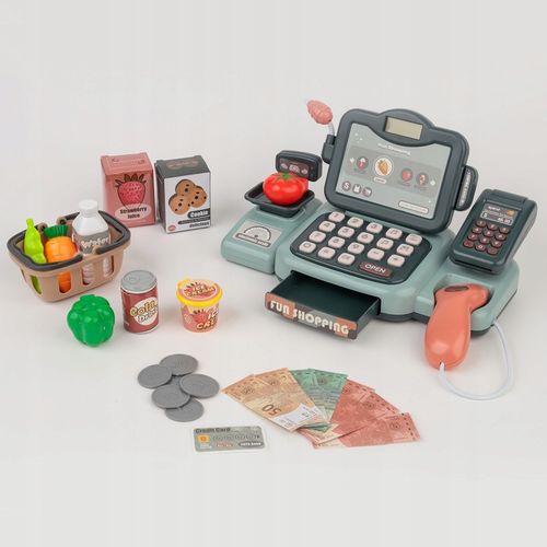 KASA SKLEPOWA DLA DZIECI DUŻY ZESTAW INTERAKTYWNA WYŚWIETLACZ LCD DŹWIĘK na Arena.pl