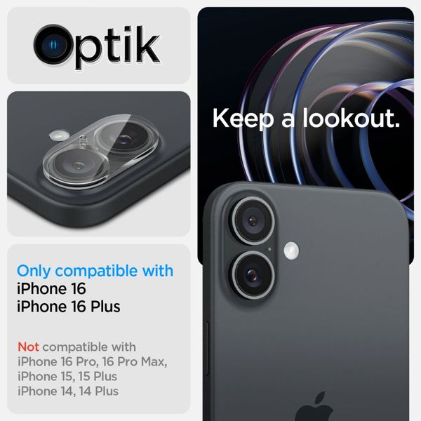 osłona aparatu spigen optik glas.tr camera protector 2-pack iphone 16 zdjęcie 9