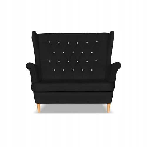 Sofa kanapa uszak Gaja ekoskóra skandynawska  czarna na Arena.pl