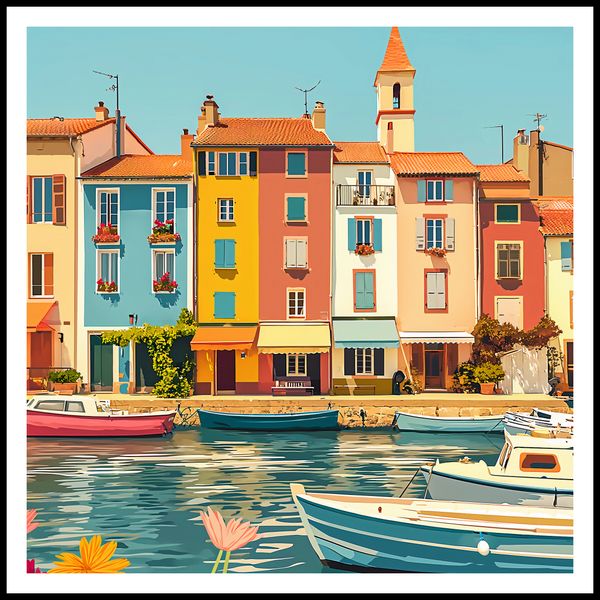 Plakat 80x80cm Wielobarwne Nadbrzeże zdjęcie 3