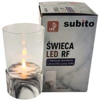 Świeca LED SUBITO C701 H140 marmur (675)