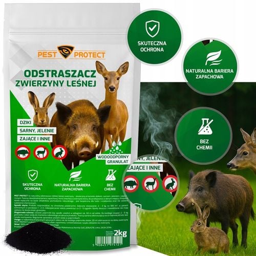 ODSTRASZACZ ŚRODEK NA DZIKI DZIKÓW SARNY ZAJĄCE NATURALNY GRANULAT 2KG na Arena.pl