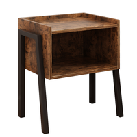 SZAFKA NOCNA STOLIK NOCNY RUSTYKALNY PÓŁKA LOFT DREWNIANA BRĄZ SYPIALNIA
