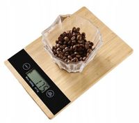 ELEKTRONICZNA WAGA KUCHENNA PŁASKA BAMBUSOWA LCD 5KG