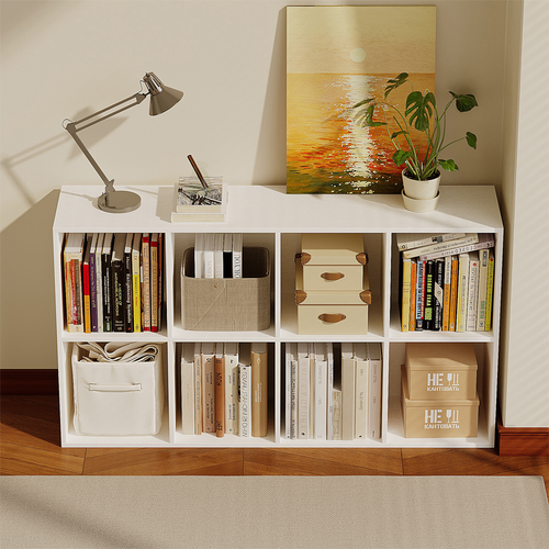 REGAŁ OTWARTY KOMODA KOSTKA 4x2 POJEMNY BIAŁY NA KSIĄŻKI BIUROWY NOWOCZESNY na Arena.pl