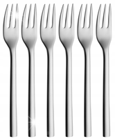 WMF komplet zestaw 6 widelczyków do ciasta stalowe uniwersalne 16cm