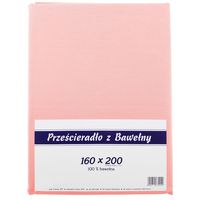 Prześcieradło bawełniane bez gumki 160x200 noris łososiowe