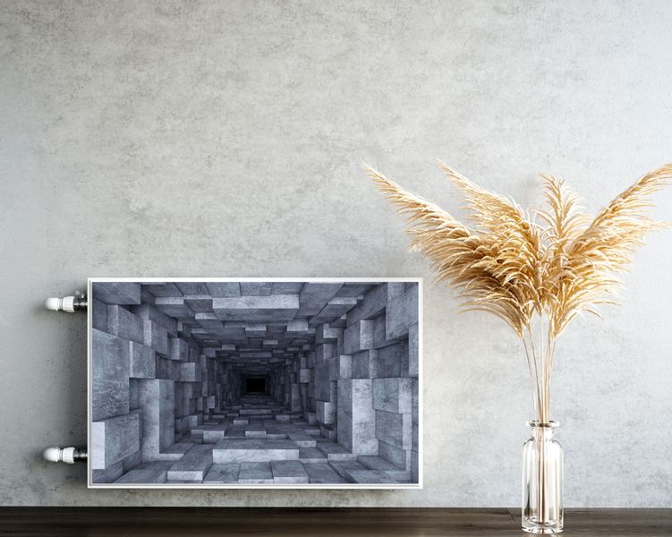 MAGNETYCZNA Osłona Grzejnika Betonowy Tunel Efekt 3D 120cm x 60cm zdjęcie 5