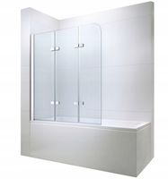 PARAWAN NA WANNĘ NAWANNOWY 3 SKRZYDŁOWY CZĘŚCIOWY SKŁADANY 120 CM