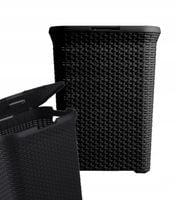 CURVER RATTAN STYLE KOSZ ŁAZIENKOWY NA PRANIE BIELIZNE UBRANIA 60L CZARNY