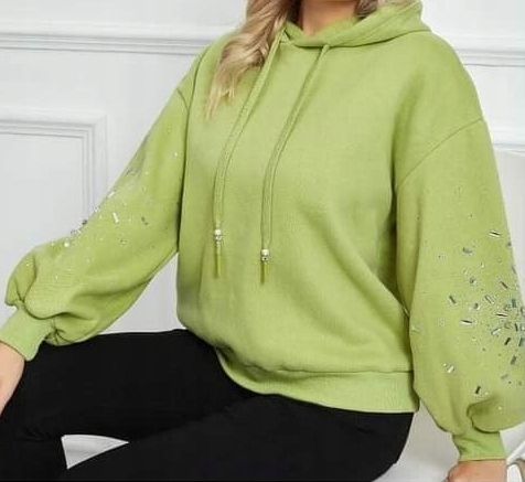 Damska bluza dresowa z kapturem cyrkonie uni zdjęcie 1
