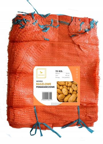 WORKI RASZLOWE z zaciągiem Na ZIEMNIAKI 15kg 42x60cm 200szt POMARAŃCZOWE na Arena.pl
