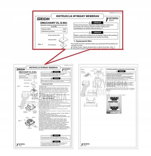 Oryginalne membrany do dmuchawy SECOH EL-S-60n air pump 2 szt na Arena.pl