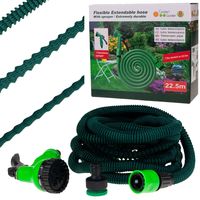 WĄŻ OGRODOWY 22,5m ROZCIĄGLIWY + ZŁĄCZKI PISTOLET