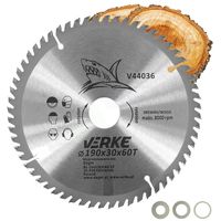 PIŁA TARCZA WIDIOWA DO CIĘCIA DREWNA 190x30 60 ZĘBÓW VERKE V44036