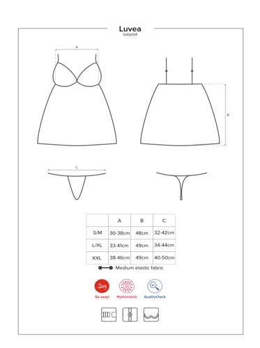 babydoll ze stringami luvae 2xl/3xl obsessive na Arena.pl