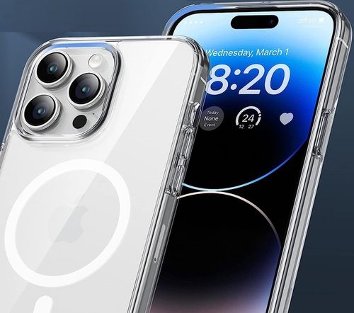 Etui Do iPhone 14 Pro +Szkło 9H WZMACNIANE 360° do MAGSAFE CLEAR CASE na Arena.pl
