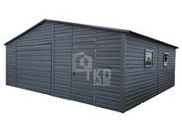 Garaż Blaszany 7x6 Brama - drzwi - 2x okno - Antracyt - TKD102