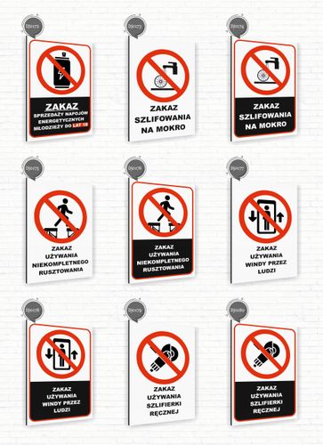 Tabliczka znak informacyjny 20x15 Biała ZAKAZ SKAKANIA DO WODY Nierdzewna na Arena.pl