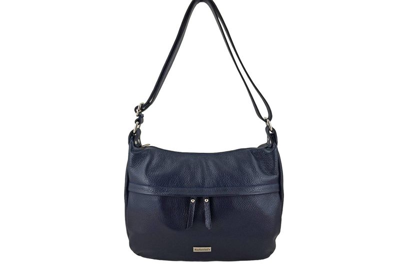 Pojemna torebka na ramię z kieszenią - Granatowa zdjęcie 1