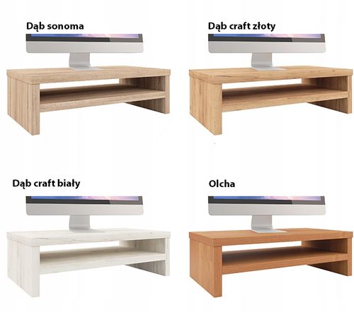 Podstawka pod monitor Na Wymiar z półką Dąb Sonoma niewidoczny montaż na Arena.pl