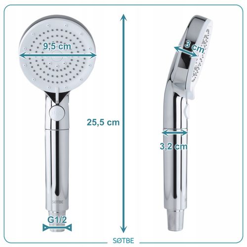 Prysznicowa słuchawka z filtrem bawełnianym SOTBE TIRSO LARK-SOHE-17 na Arena.pl