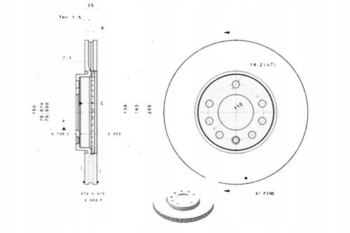 TARCZA HAM PRZOD 285X25 V BREMBO na Arena.pl