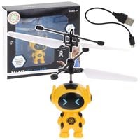 Latający Robot Sterowany Dłonią Ręką Dron Robocik Śmigła Światło - żółty