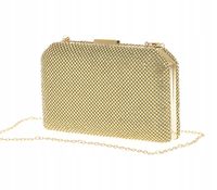 Torebka wizytowa puzderko wieczorowa na łańcuszku kryształki złoty Z8125