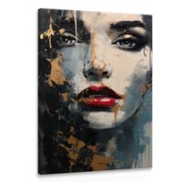 Obraz Zmysłowy PORTRET Kobiety Czerwone Usta Styl Glamour 20cm x 30cm