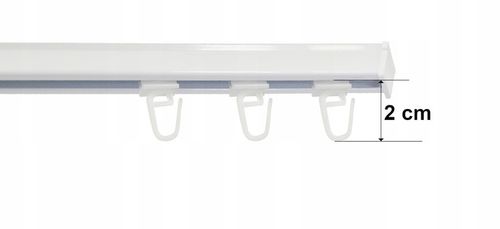 Karnisz sufitowy pojedynczy SZYNA SUFITOWA ALUMINIOWA biała żabki 250 cm na Arena.pl