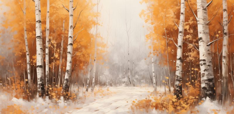 Plakat 91,3x44,5cm Jesienne Brzozy zdjęcie 1