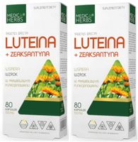2x Medica Herbs LUTEINA ZEAKSANTYNA 80k Wzrok Ostrość Ochrona Komórek OCZU