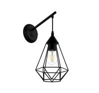 LAMPA ŚCIENNA KINKIET INDUST E27 60W CZARNA NOWOCZESNA