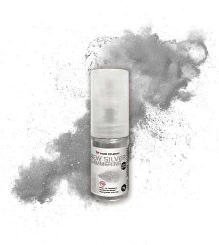 BARWNIK SPOŻYWCZY PYŁEK PERŁOWY Z POMPKĄ Shimmering Silver - srebro 5g na Arena.pl