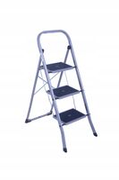 Drabina trzy stopniowa, składana, stalowa, stopnie z matą, stal do 150
