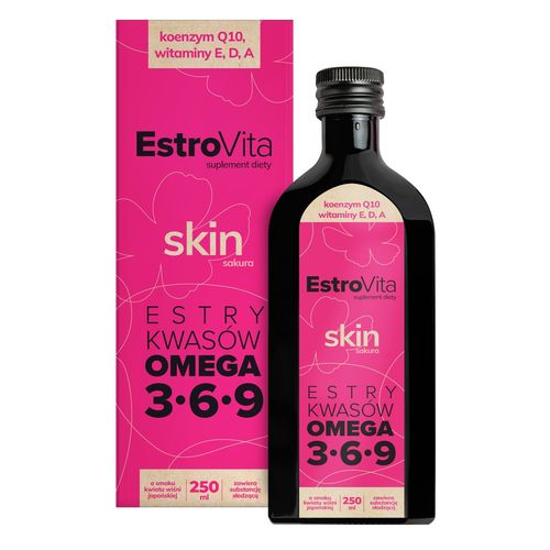 EstroVita Skin Omega 3-6-9 dla kobiet 250 ml o smaku kwiatu wiśni na Arena.pl
