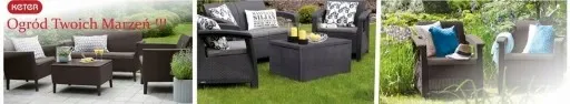 KOMPLET MEBLI WYPOCZYNKOWY RATTAN CORFU MAX GRAFIT 5 OS ALIBERT OGRÓD zdjęcie 2