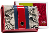 elegancki portfel damski ze wzorem wężowej skóry rfid - peterson