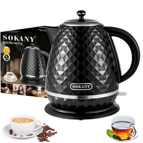 Czajnik Elektryczny Bezprzewodowy 1,7 L | 2200 W | Mocny | Filtr | Czarny na Arena.pl