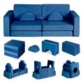 SOFA MODUŁOWA DLA DZIECI ECOTOYS NIEBIESKA ZDEJMOWANE POKROWCE